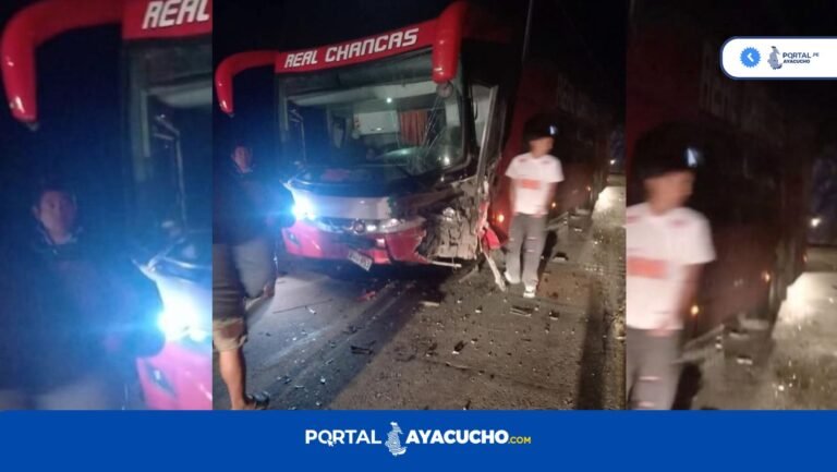 Automóvil particular quedó destrozado tras colisionar contra un bus de la empresa Real Chankas en el sector de Yanayacu.