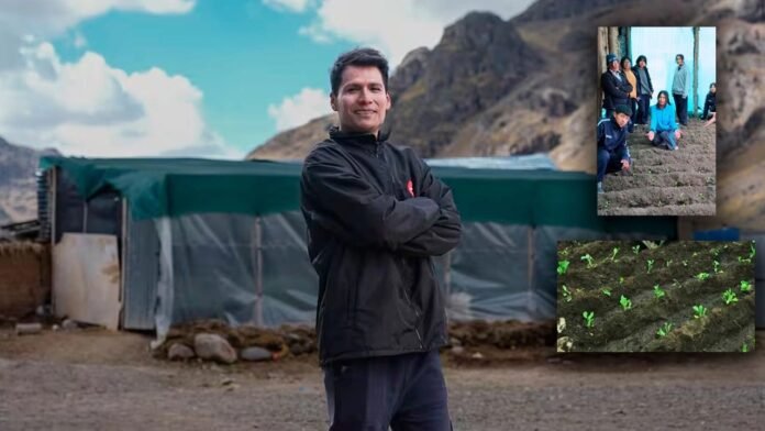 El docente Fredy Castro Gutiérrez desarrolla actividades agrícolas con sus estudiantes en condiciones climáticas extremas. El docente Fredy Castro Gutiérrez desarrolla actividades agrícolas con sus estudiantes en condiciones climáticas extremas.